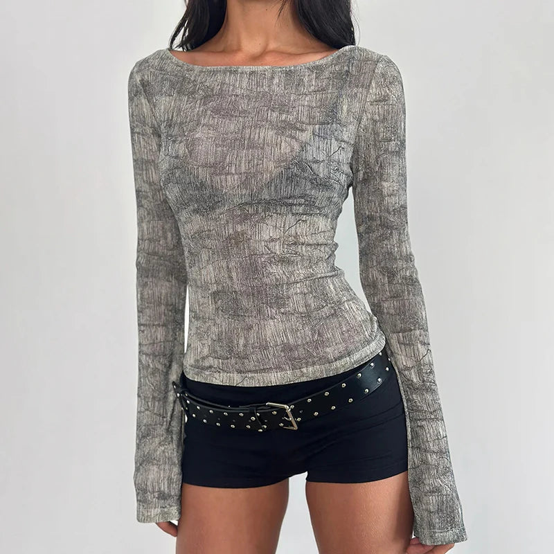 Animal Print Lightweight Sexy Off-Shoulder T-Shirt Top